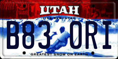 UT license plate B830RI