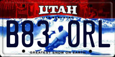 UT license plate B830RL