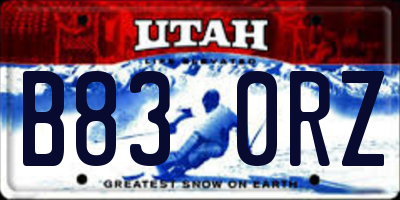 UT license plate B830RZ