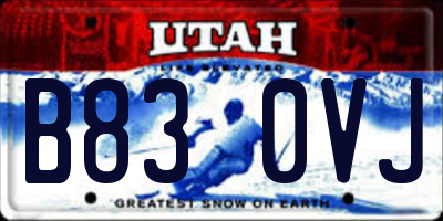 UT license plate B830VJ