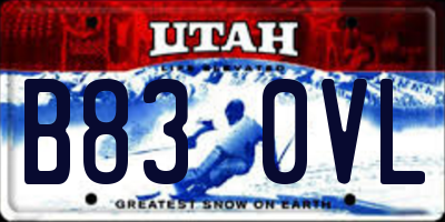 UT license plate B830VL