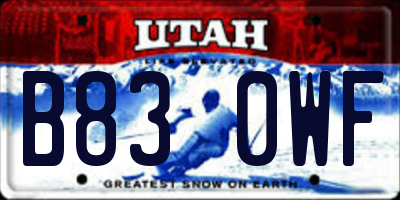 UT license plate B830WF