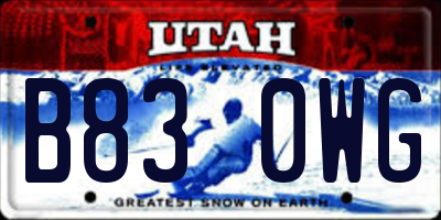 UT license plate B830WG