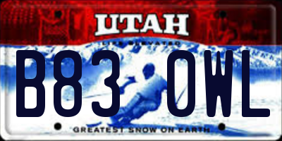 UT license plate B830WL