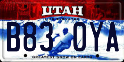 UT license plate B830YA