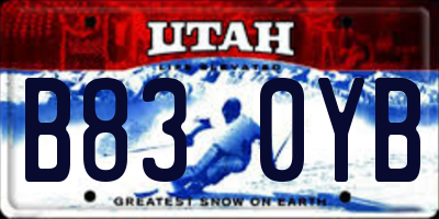 UT license plate B830YB