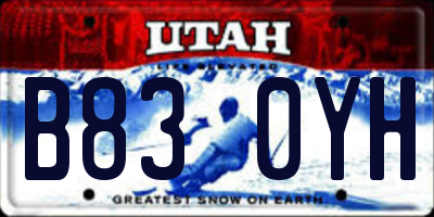 UT license plate B830YH
