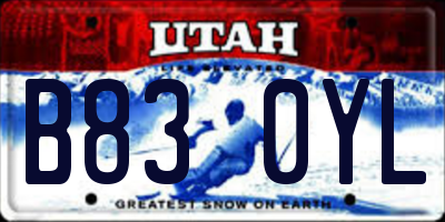 UT license plate B830YL