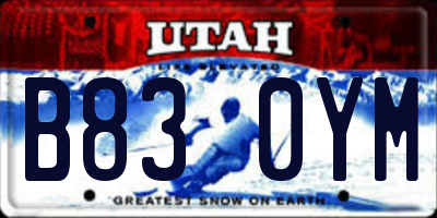 UT license plate B830YM