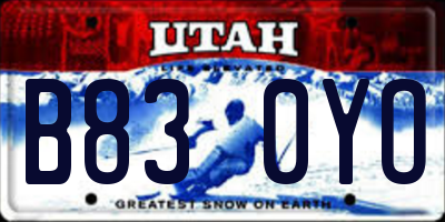 UT license plate B830YO
