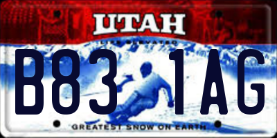 UT license plate B831AG