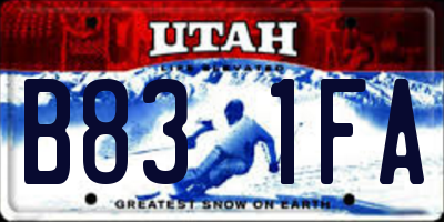 UT license plate B831FA