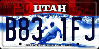 UT license plate B831FJ