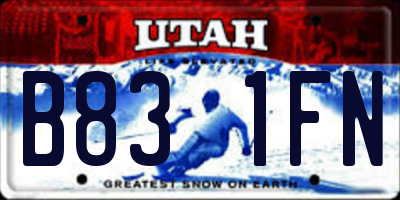 UT license plate B831FN