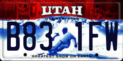UT license plate B831FW