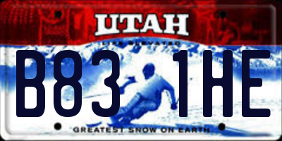 UT license plate B831HE