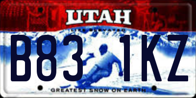 UT license plate B831KZ