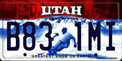 UT license plate B831MI