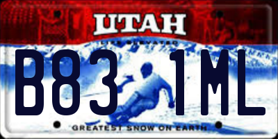 UT license plate B831ML