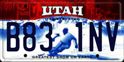 UT license plate B831NV
