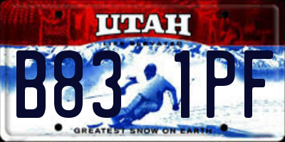 UT license plate B831PF