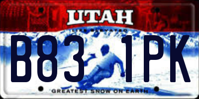UT license plate B831PK