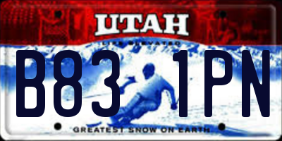 UT license plate B831PN