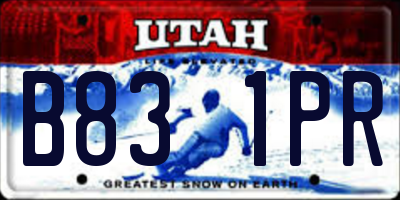 UT license plate B831PR