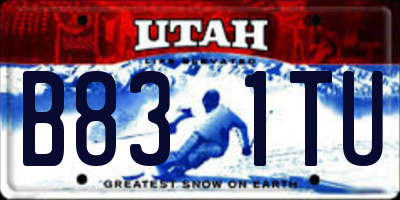 UT license plate B831TU
