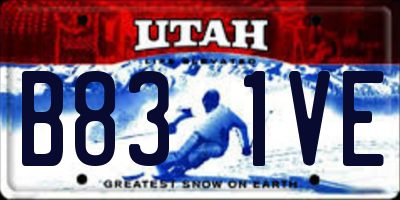 UT license plate B831VE