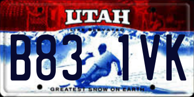 UT license plate B831VK
