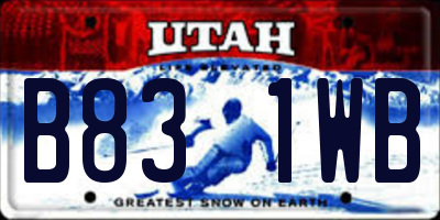 UT license plate B831WB