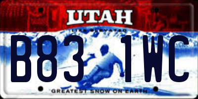 UT license plate B831WC