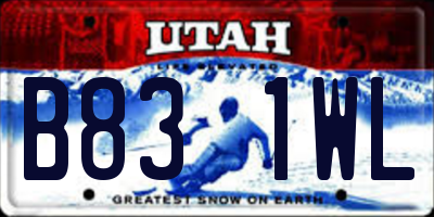 UT license plate B831WL