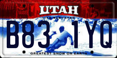 UT license plate B831YQ