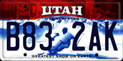 UT license plate B832AK