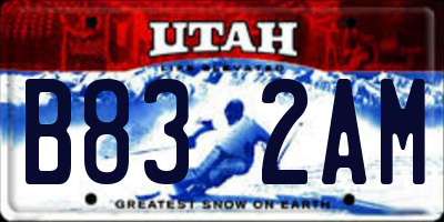 UT license plate B832AM