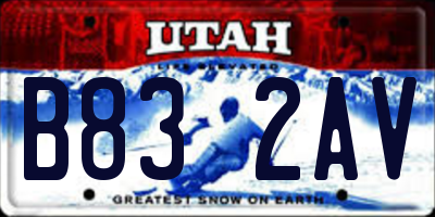 UT license plate B832AV