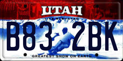 UT license plate B832BK