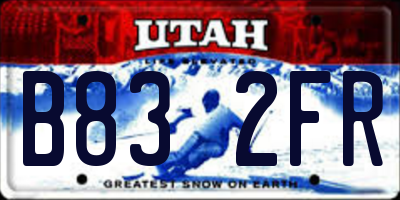 UT license plate B832FR
