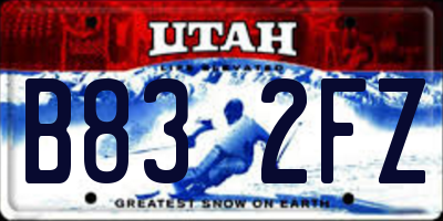 UT license plate B832FZ