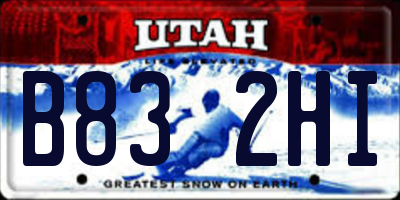 UT license plate B832HI