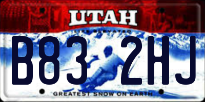 UT license plate B832HJ