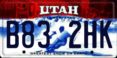 UT license plate B832HK