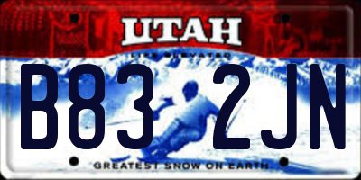 UT license plate B832JN