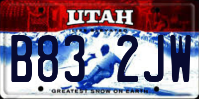 UT license plate B832JW