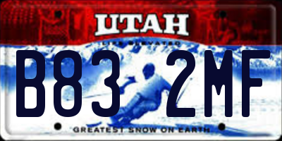 UT license plate B832MF