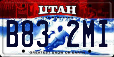 UT license plate B832MI