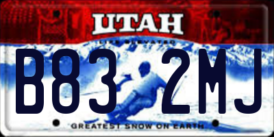 UT license plate B832MJ