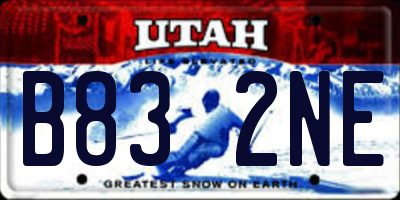 UT license plate B832NE